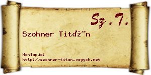 Szohner Titán névjegykártya